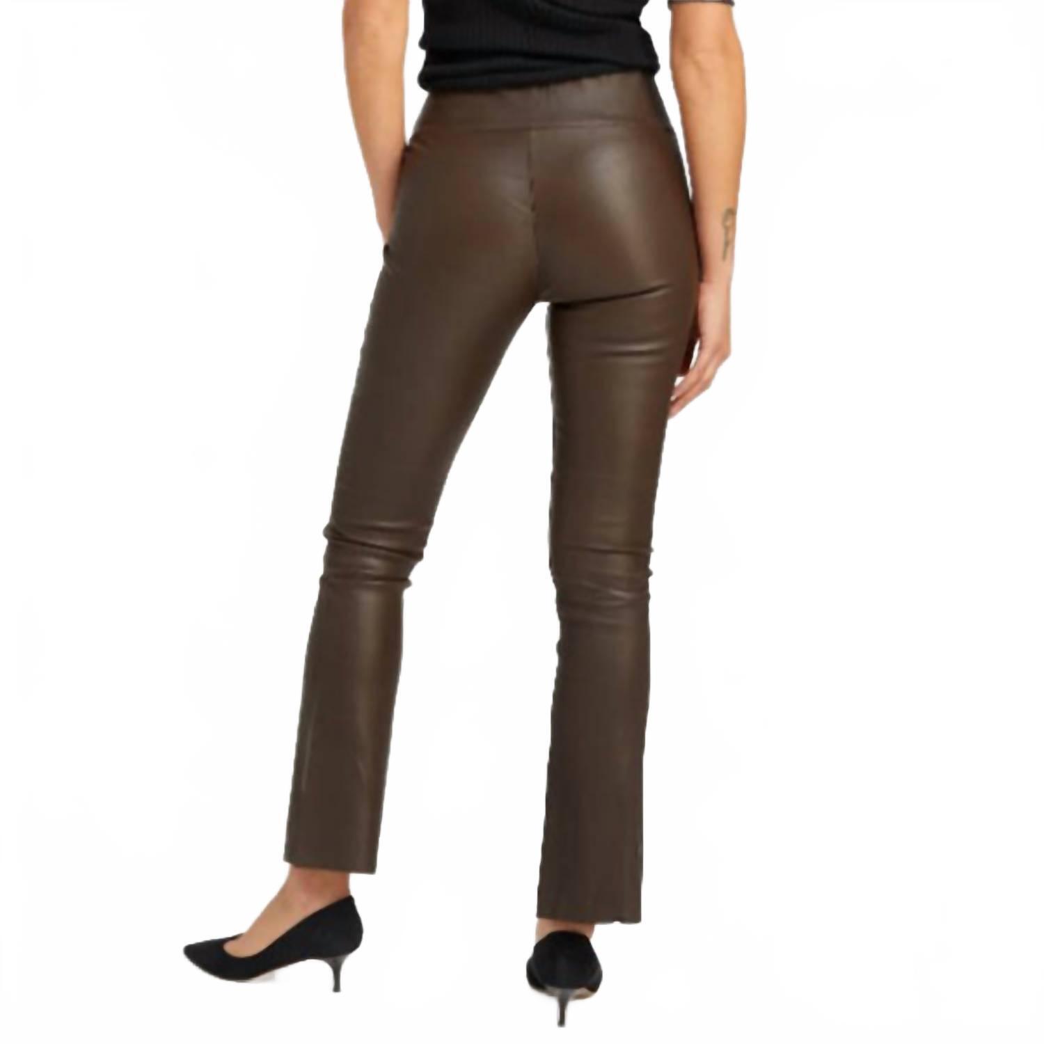 New Sprwmn Jackie Leather Ankle Flare Leggings In Americano — image 3 of 4